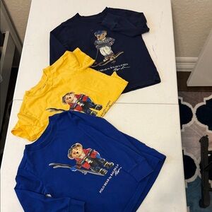 Ralph Lauren Kids' Long Sleeve Tees - Navy, Yellow, Royal Blue